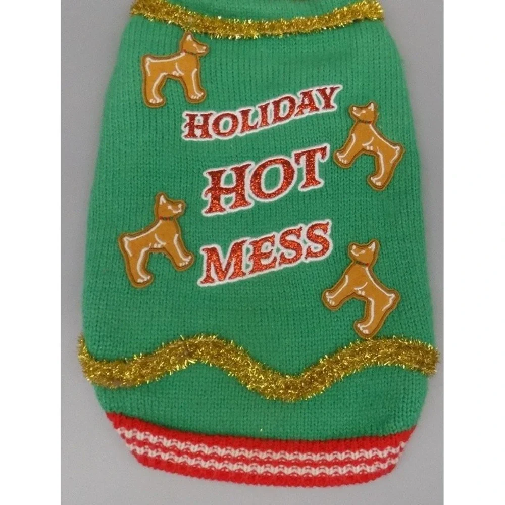 Dog Sweater Christmas Size Small Holiday Hot Mess Merry & Bright 15